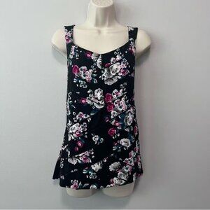White House Black Market Sleeveless Floral Tiered Top Size XL